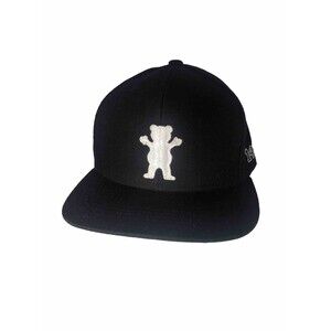 Grizzly Griptape Hat Cap Snap Back—Black w- White  OG Bear -LA BREA 142 Cap
